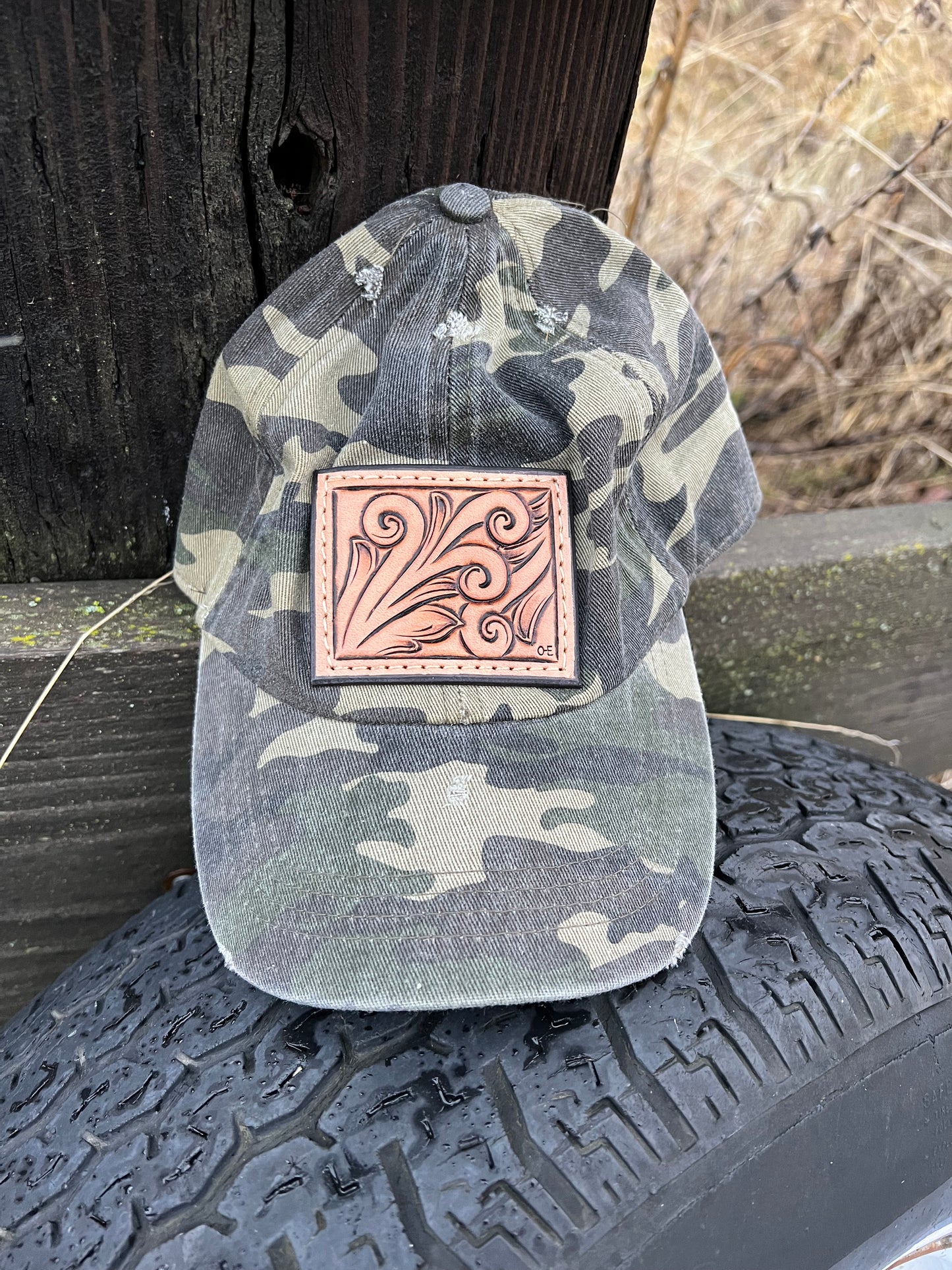 Distressed Camo Hat