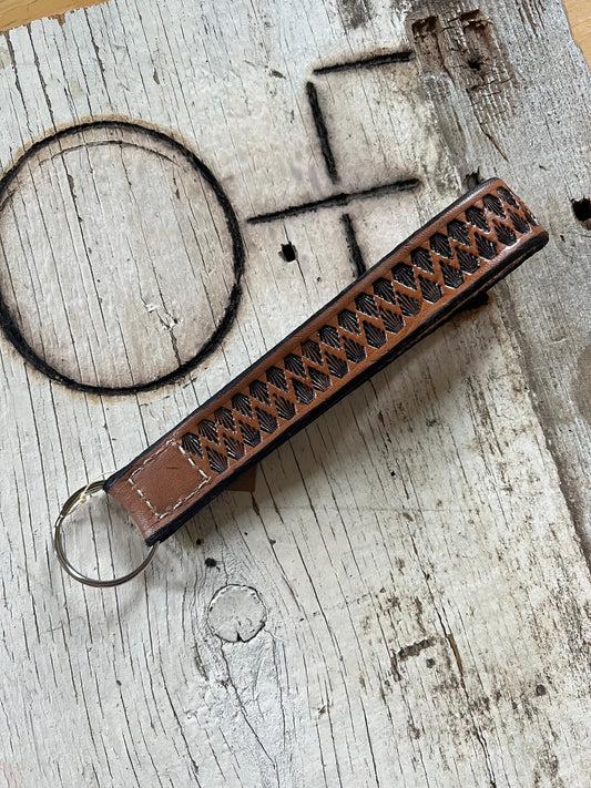 Stamped Leather Keychain